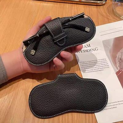 Soft Leather Glasses Bag Case Solid Sun Glasses Pouch Simple