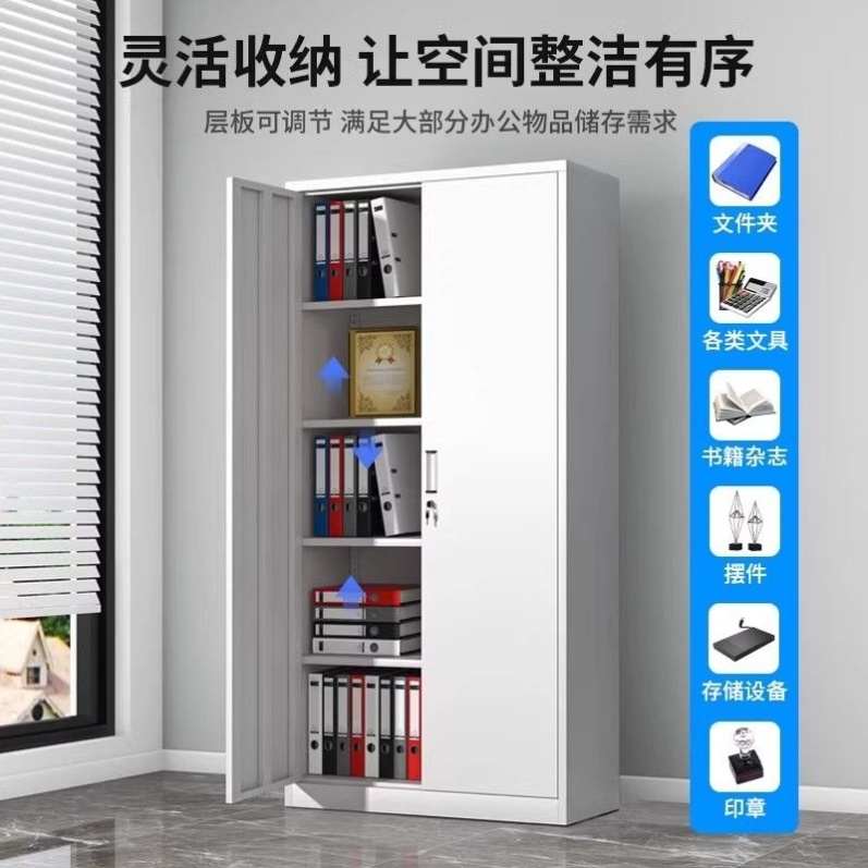钢制矮柜办公文件柜铁皮柜家用多层储物柜桌下收纳柜子更衣