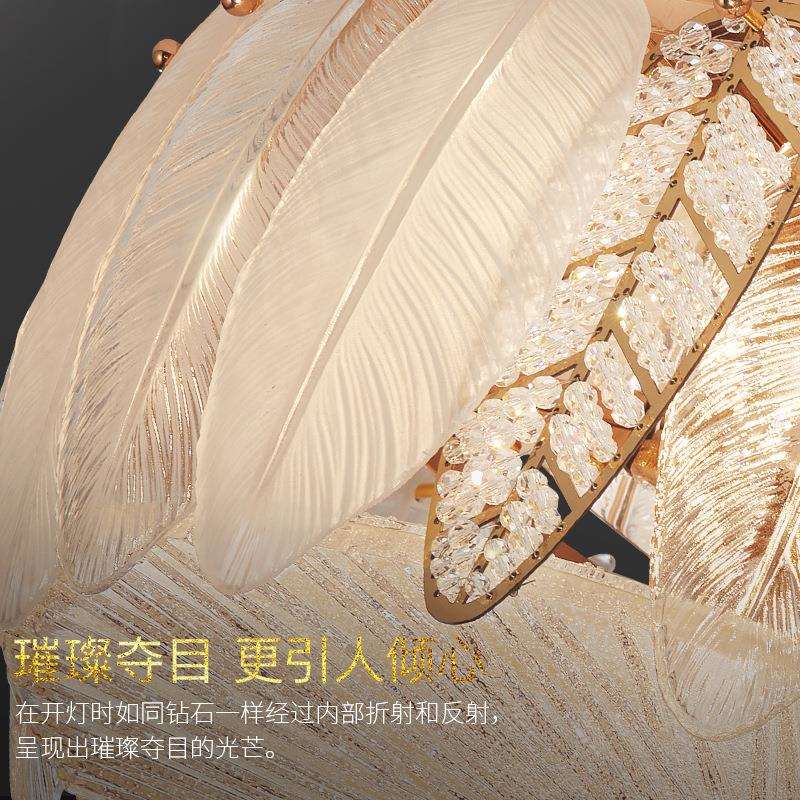 中山家装卧室led吸顶灯 温馨新款羽毛房间灯轻奢超薄圆形餐厅灯