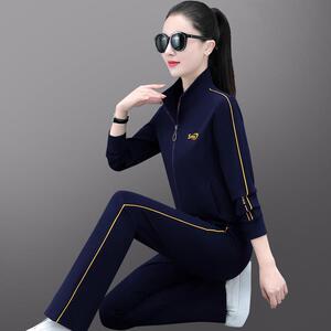 潮牌CVY运动套装女2025春秋新款时尚洋气宽松显瘦立领外套两件套