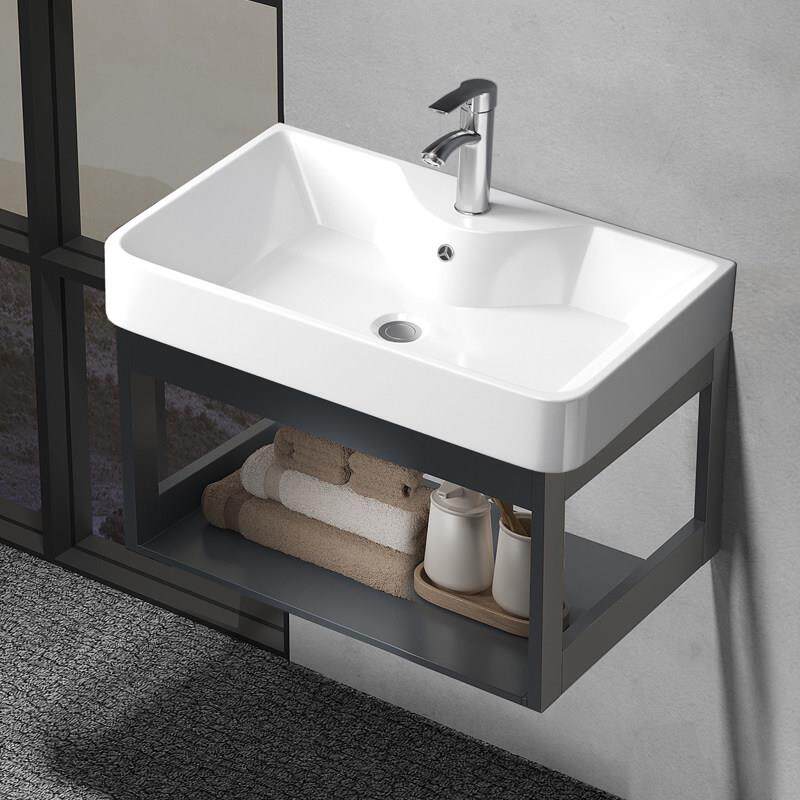 简约挂墙式洗手盆小户型浴室柜阳台陶瓷洗脸盆柜组合卫生间