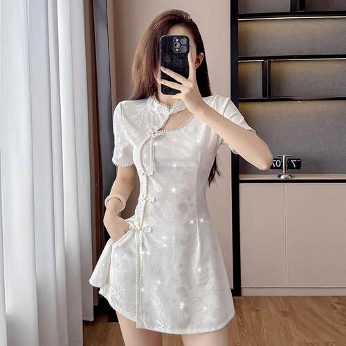 足浴旗袍技师工作服新中式国风套装KTV公主服养生茶服spa足疗工衣