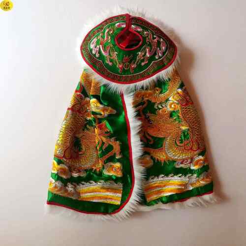 高档精致带领围龙袍佛像披风佛c衣衣神服神像服高档神袍黄衣色龙