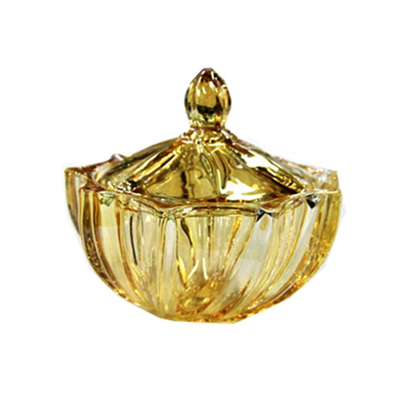 水晶玻璃碗水果盘带盖的小果盘糖果罐家用客厅精致轻奢高档有盖盒