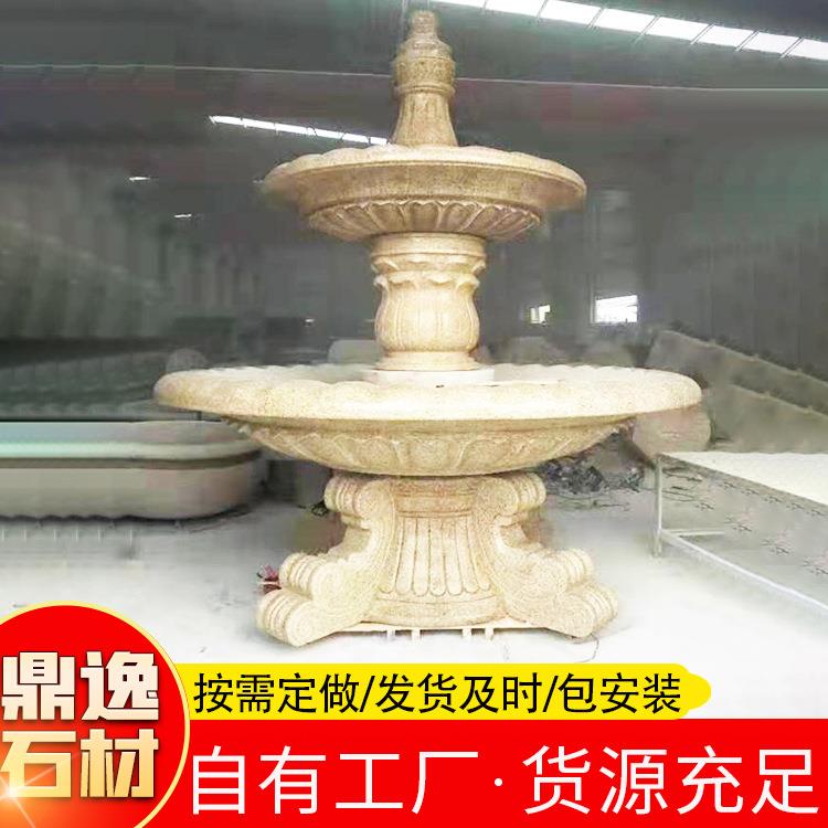 户外庭院流水欧式大型摆件 室外大型石雕喷泉 流水装饰石雕摆件