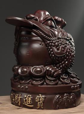 高档黑檀木雕三蟾足金摆件实木家居客厅室办店铺公装饰工艺品开业