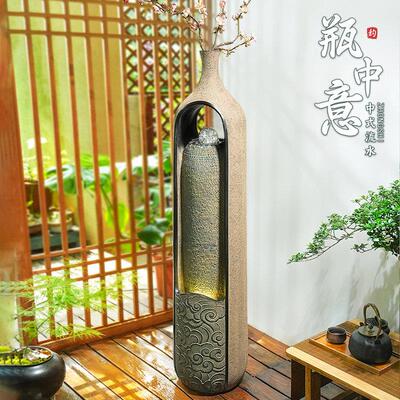 新中式流水生财水晶球流水摆件循环水喷泉客厅电视柜旁边落地摆件