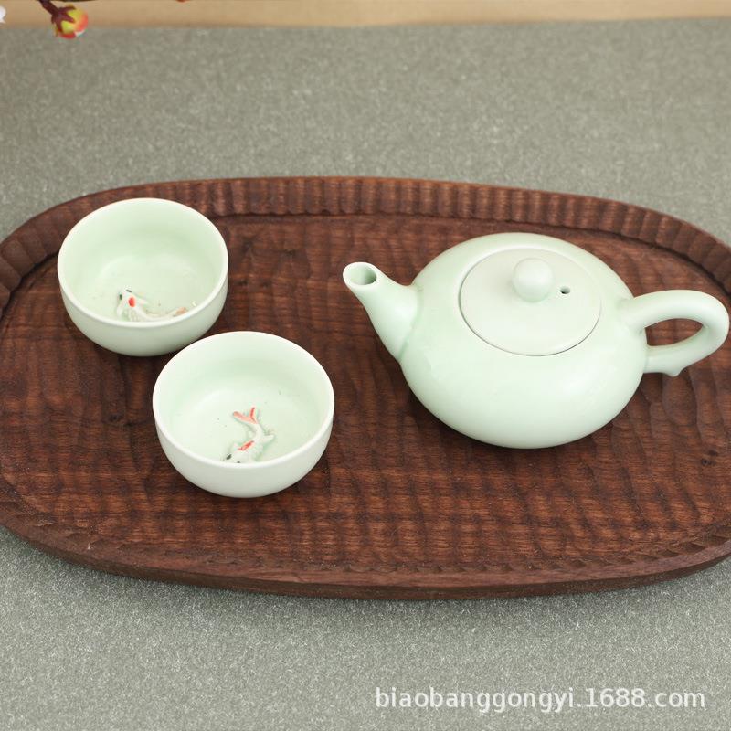 跨境胡桃木托盘中式实木茶盘木质餐盘茶席茶具客厅卧室木盘