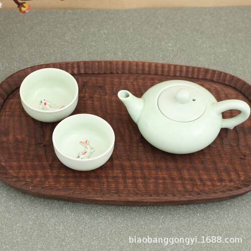 跨境胡桃木托盘中式实木茶盘木质餐盘茶席茶具客厅卧室木盘
