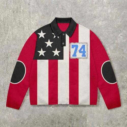 Forever Victory Boxy Long Sleeve Polo RetroUnisex Heavy