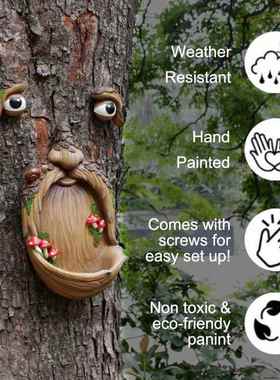 人户外花园庭院户外悬挂式喂HG232140乡鸟器脂室外美式村脸蘑菇树