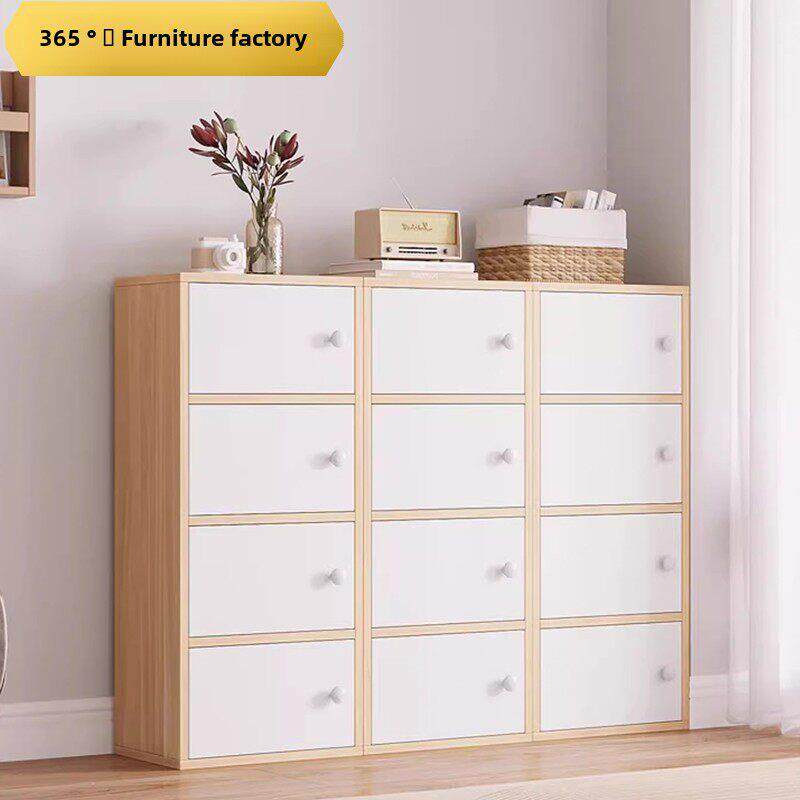 实木书架窗带门储物柜书架储物架阳台卧室夹层储物柜深度定制