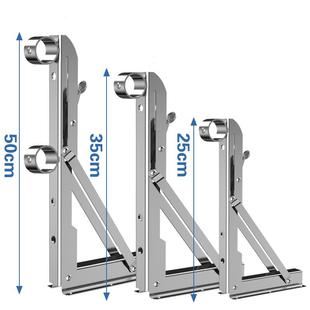 不锈钢三角支撑架可折叠测装窗户晾衣架外墙挂壁晒衣杆配件法兰座