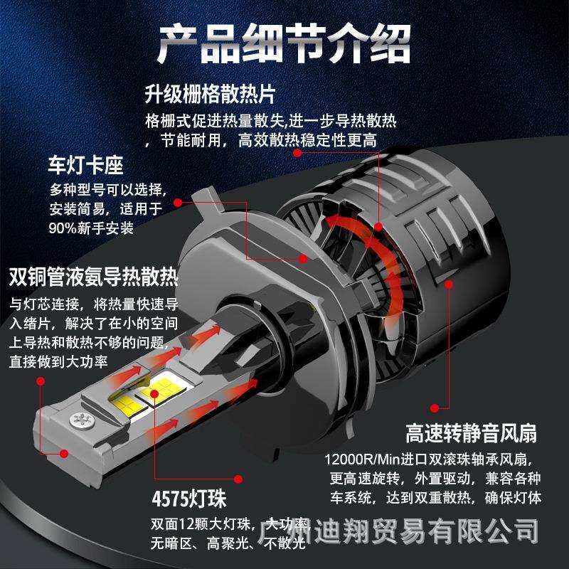 T95大功率LED前大灯120w汽车ledH7 H11 9005超亮远近光跨境