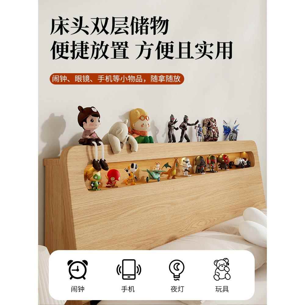 实木床简约现代0YMX-6-261.5米双人床22新款经济型出租房屋用1米2