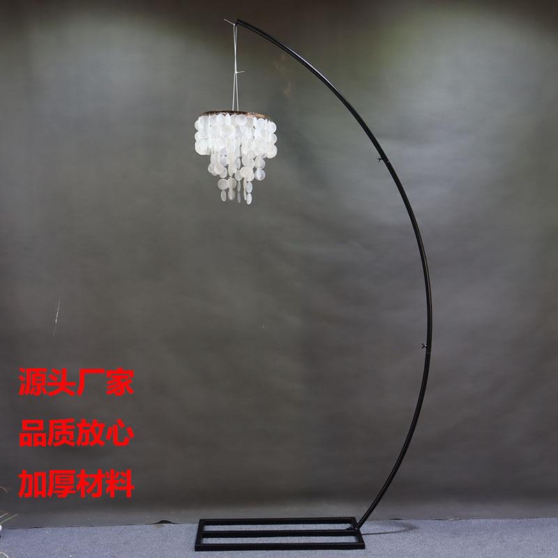 新款外贸婚庆户外婚礼舞台装饰水晶吊灯支架铁艺弧形挂件路引装饰图片