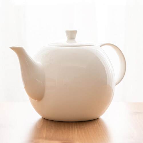 咖壶纯白陶瓷大号高温泡茶过YHC滤水冷壶骨质瓷啡壶家用茶壶茶具