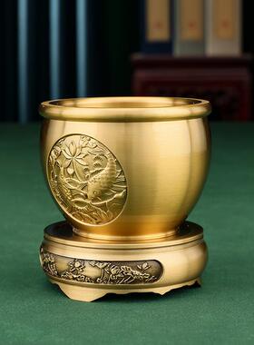 黄铜黄铜年年年年有余家缸莲底座聚花宝盆摆居礼品件