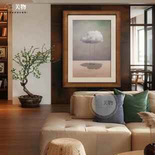 《白云千》现背代秋中古风装饰画玄关景墙艺gw0006纯术手绘油画现