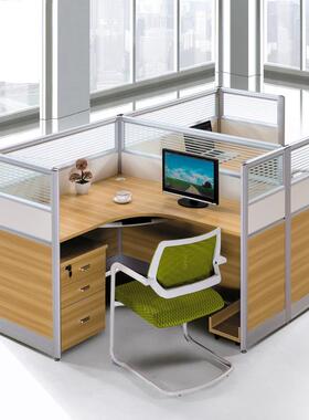 职桌员办公组合简约现代人双人财务电58721脑桌员工位4/四屏风工