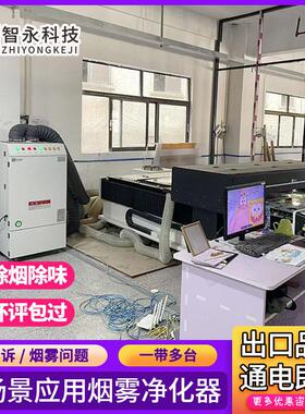 激光切割亚克力皮革布料烟雾净化器雕刻木板刀模PVC除烟除味设备