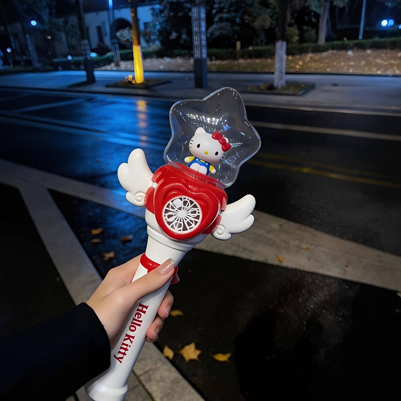 谁的DNA动了!哈喽Kitty魔法棒泡泡机手持发光全自动少女心玩具.