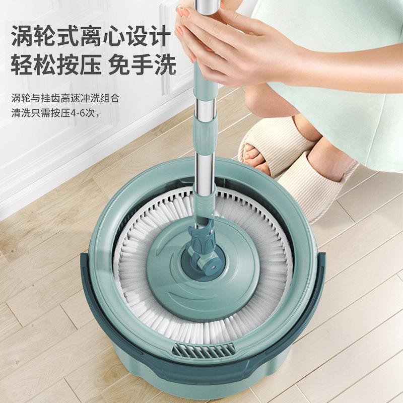 新款220净转污分离免手洗拖把洗桶家用旋把污水分离免手单桶拖拖