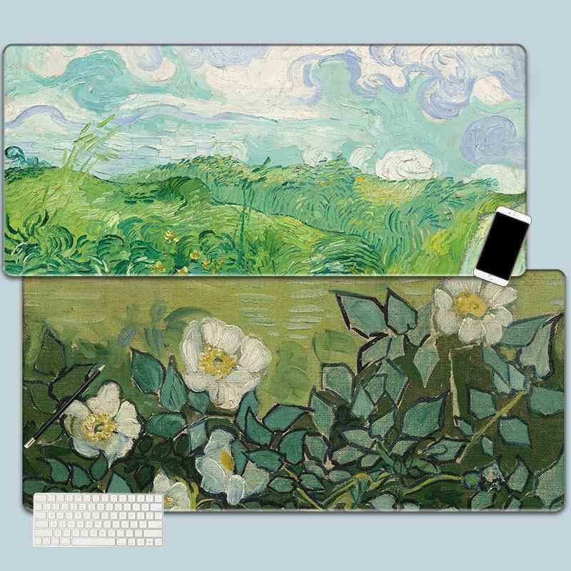 梵高油画 画滑鼠垫超大号覆古男女生办公艺术笔记型电脑键盘书桌