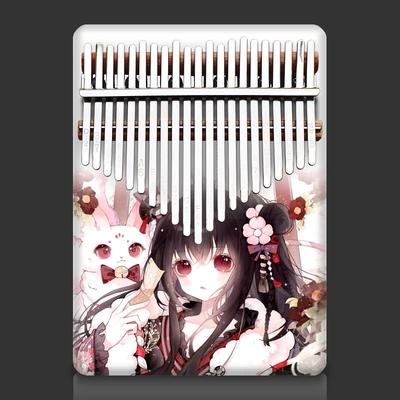 高档红21音彩绘拇林指琴卡k巴抖音网小乐器初学易学女生手指琴ali