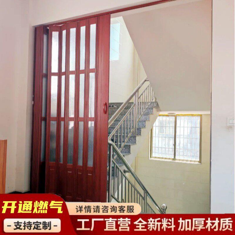 楼梯口空调隔断帘推拉门吊轨隔断门阳台移门厨房卫生间免打孔隐形