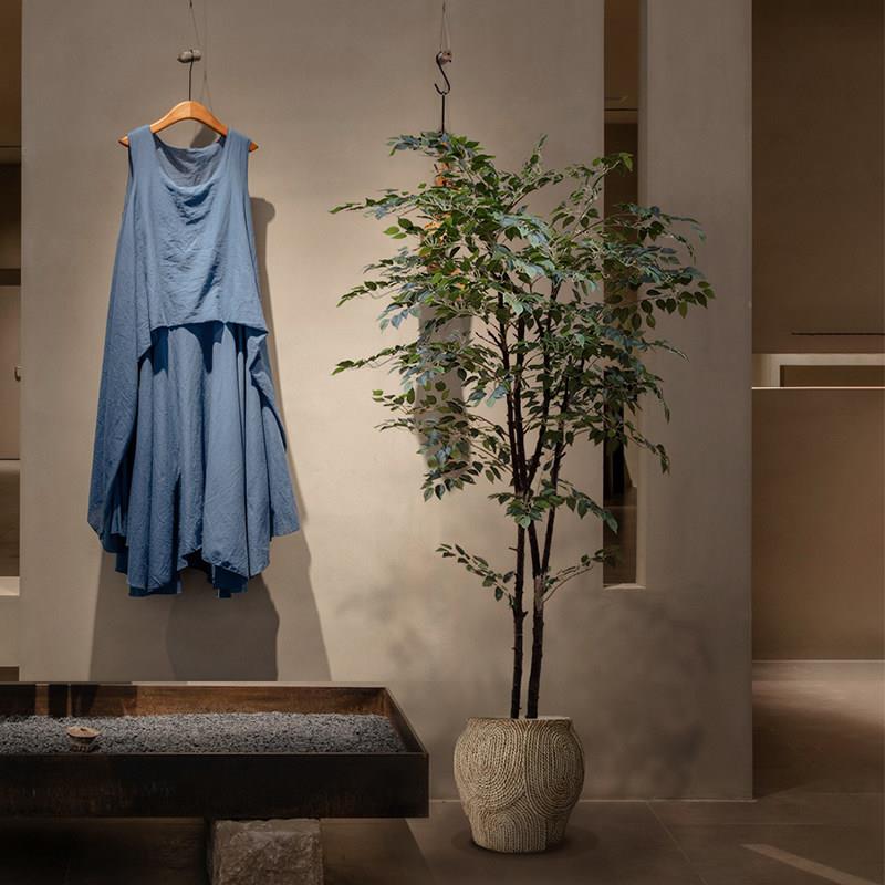 仿真绿植轻奢高端小榕树假树盆栽室内家居商铺假植物诧寂落地摆件