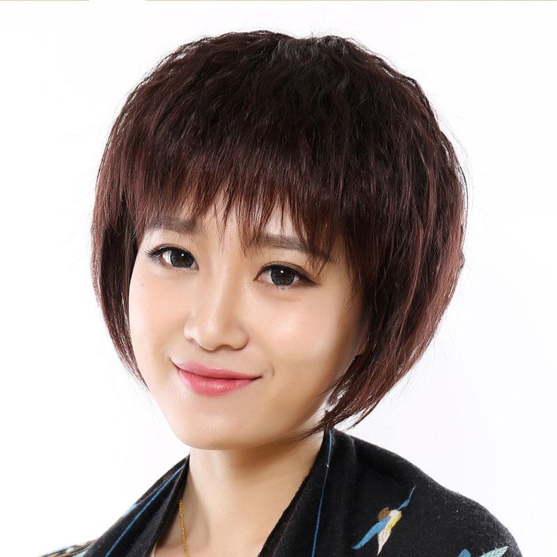 新款直销假发女短发短卷发全头套圆脸中老年妈妈套蓬松玉米烫bobo