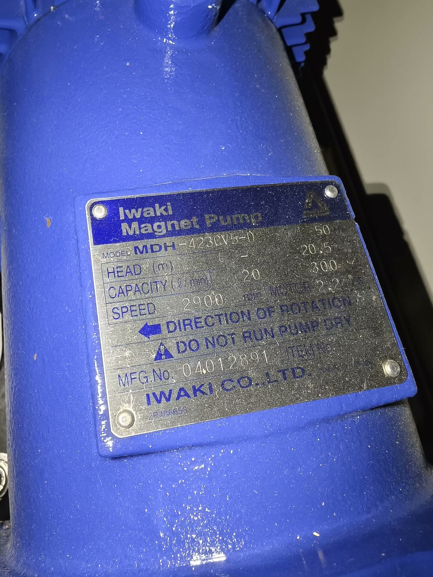 日本IWAKI易威奇磁力泵耐酸泵MDH-423CV5-D，2