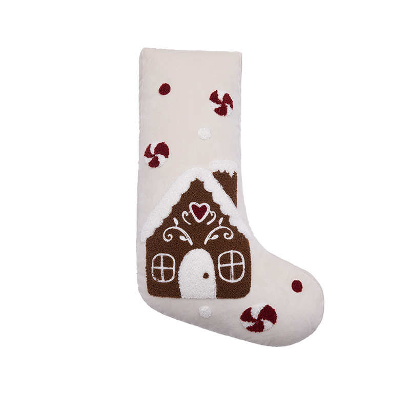 新品创意圣诞袜抱枕美式客厅沙发装饰靠枕圣诞树雪花可爱毛绒靠垫