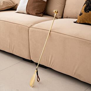 器长柄鞋 器门口旺财提鞋 拔子 拔家用加长宽穿鞋 高档轻奢黄铜狗头鞋