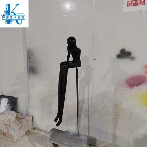 售楼处落地玻璃钢雕塑艺术品装置人物工艺品酒店大堂摆件软装饰品