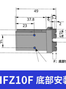 气动hfk10f安装/扁平///底部25f20f手指/16f客hfz型/32亚德气缸