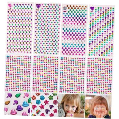 3D Gem Stickers Glitter Sparkle Crystal Sticker Stick on Ear