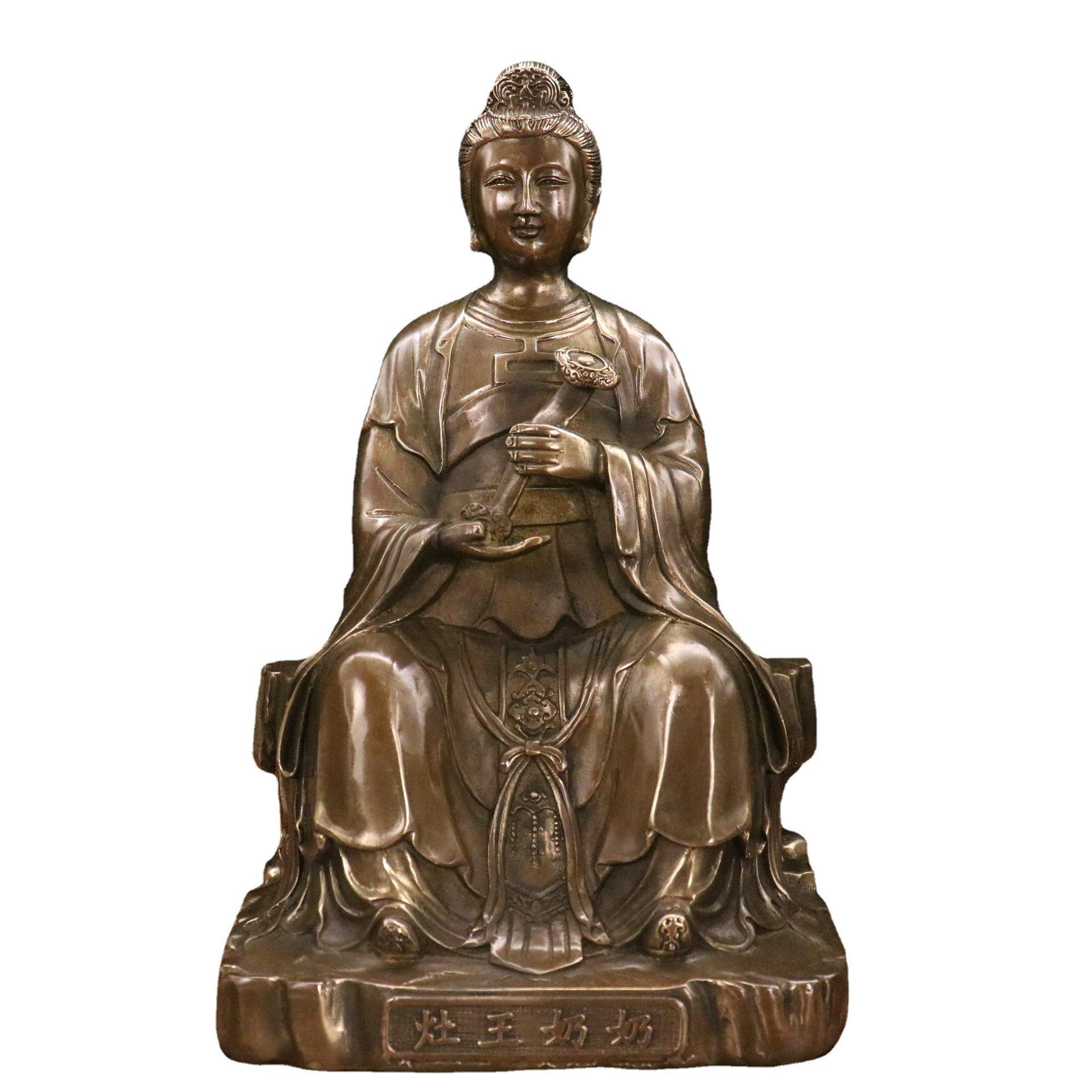铜灶王爷灶王奶铜像一套铜灶公灶婆灶王君灶君像家居摆件工礼品