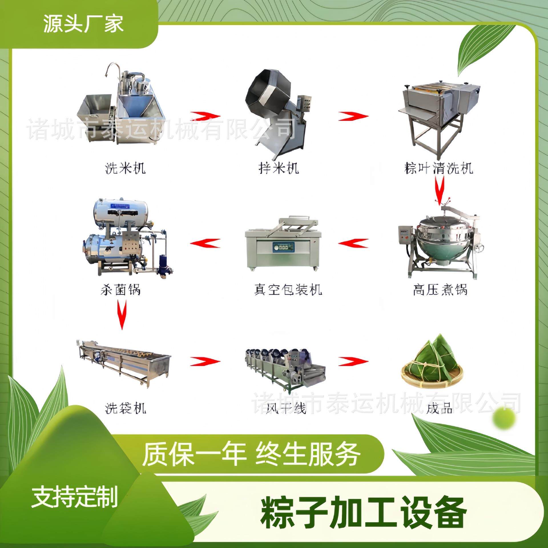 全套粽子加工生产线设备嘉兴粽子蒸煮机器芭蕉叶竹叶清洗设备
