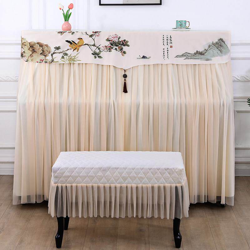 中国风钢琴防尘罩全覆盖蕾丝无障碍豪华高端欧式中开钢琴罩全包防