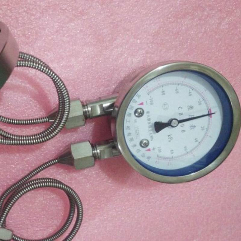 隔膜不锈钢气压表指针式差压表/带毛细管法兰连接