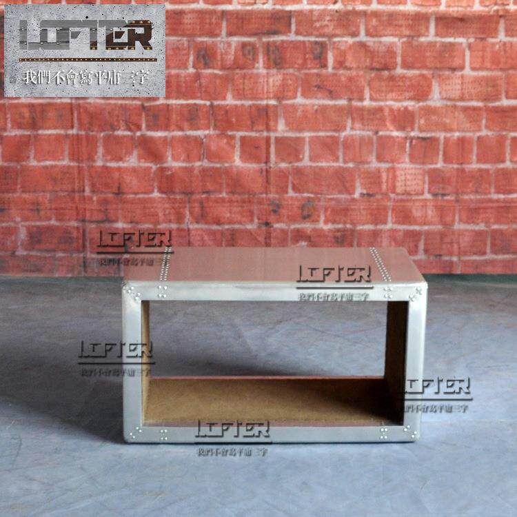 LOFT工业风铝皮铆钉简约小茶几酒吧会所咖啡店方形茶台家具