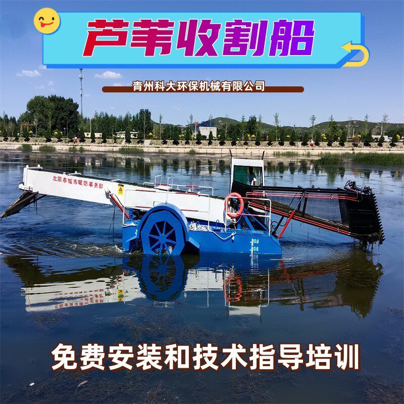 济宁芦苇收割船安徽全自动水葫芦打捞船蒲草菹草水草清理设备