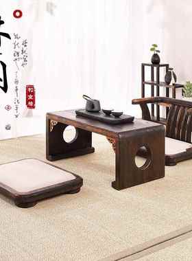 6R小PPD日式烧矮桐木坐实木踏矮凳榻脚踏榻榻米炕几禅凳飘窗坐榻