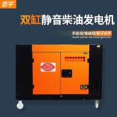 泰宇大功率10KW双缸双缸家全用110v发20v380v工厂铜电机静音款 柴