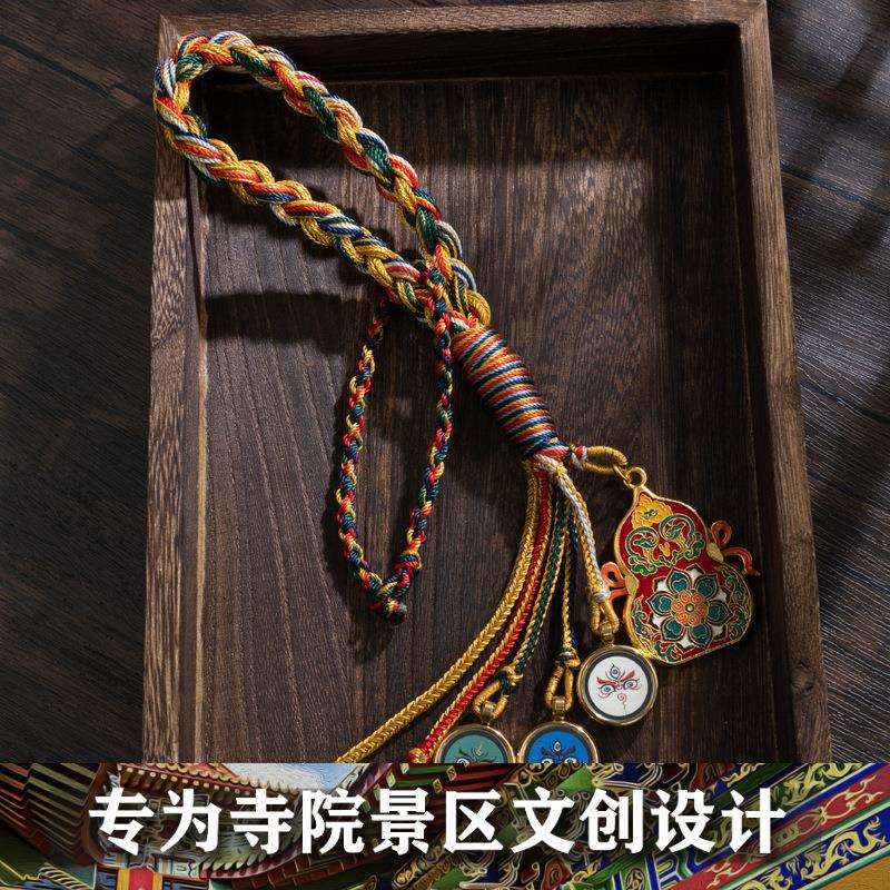 2026年藏式五路财神唐卡车内编卡五台车挂汽车吊饰挂招财纳福
