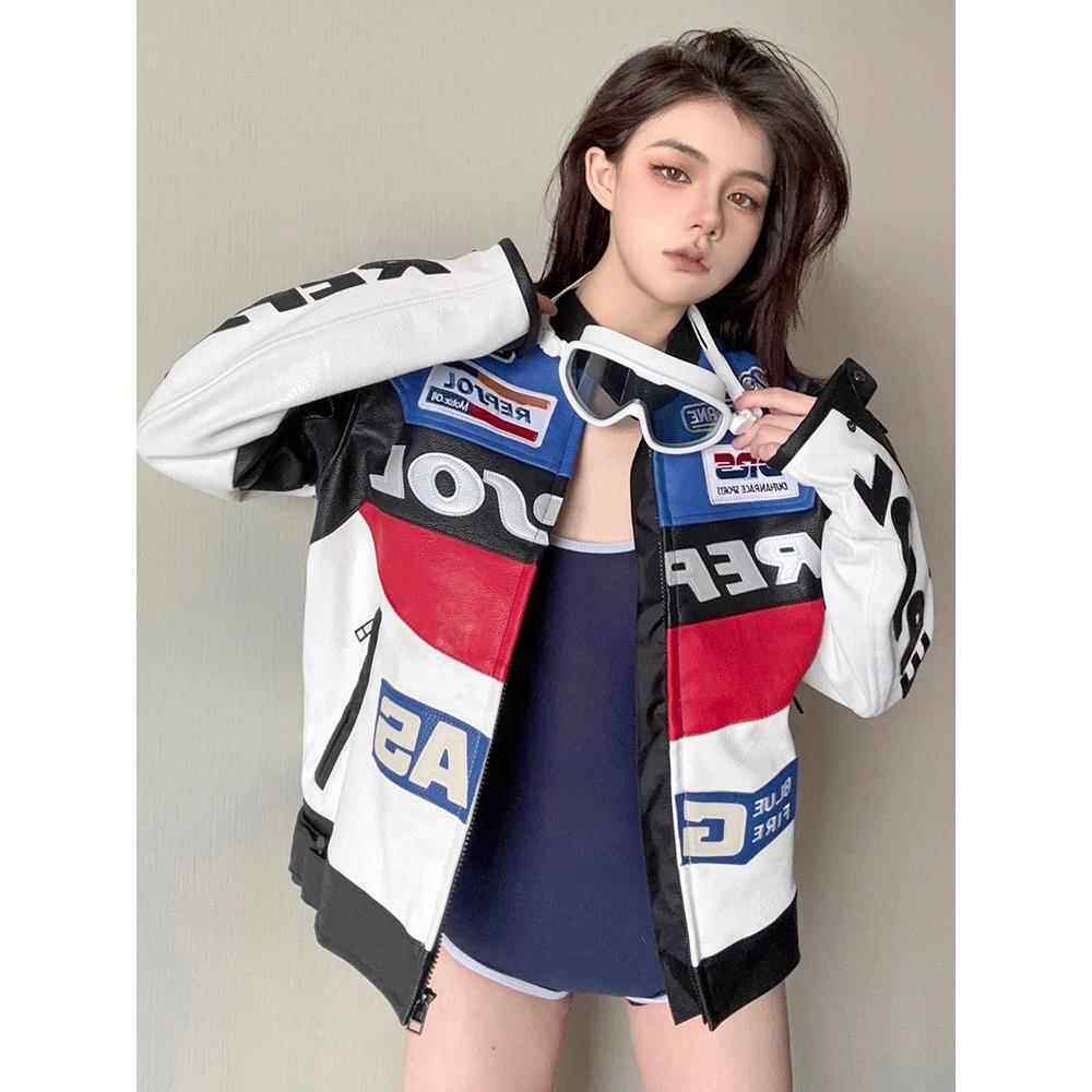 大汉摩托车冬季骑行服装防风保暖防摔赛车皮夹克女式摩托车夹克男