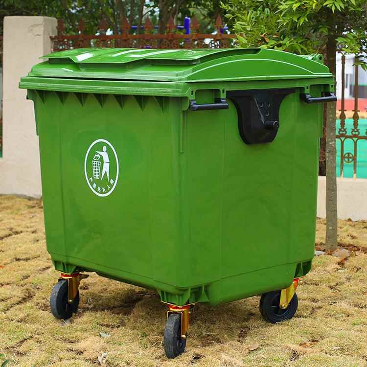 HDPE加厚多功能道路清运保洁车 1100L酒店物业大型带轮塑料垃圾桶