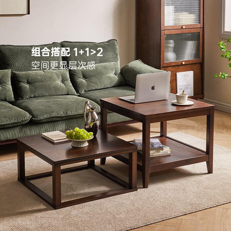 实木沙发茶几角几简约现代客厅边几方形茶几桌小户型茶桌床头桌